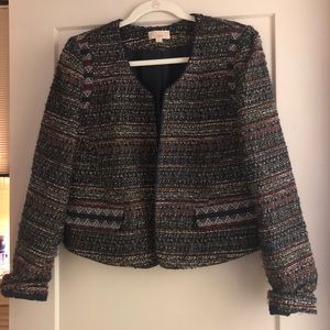 LOFT multicolor tweed blazer
